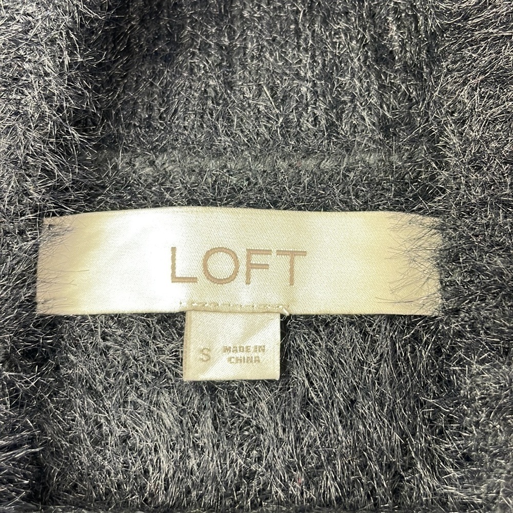 Loft Fuzzy Black Long Sleeve Sweater, size small - Picture 3 of 10